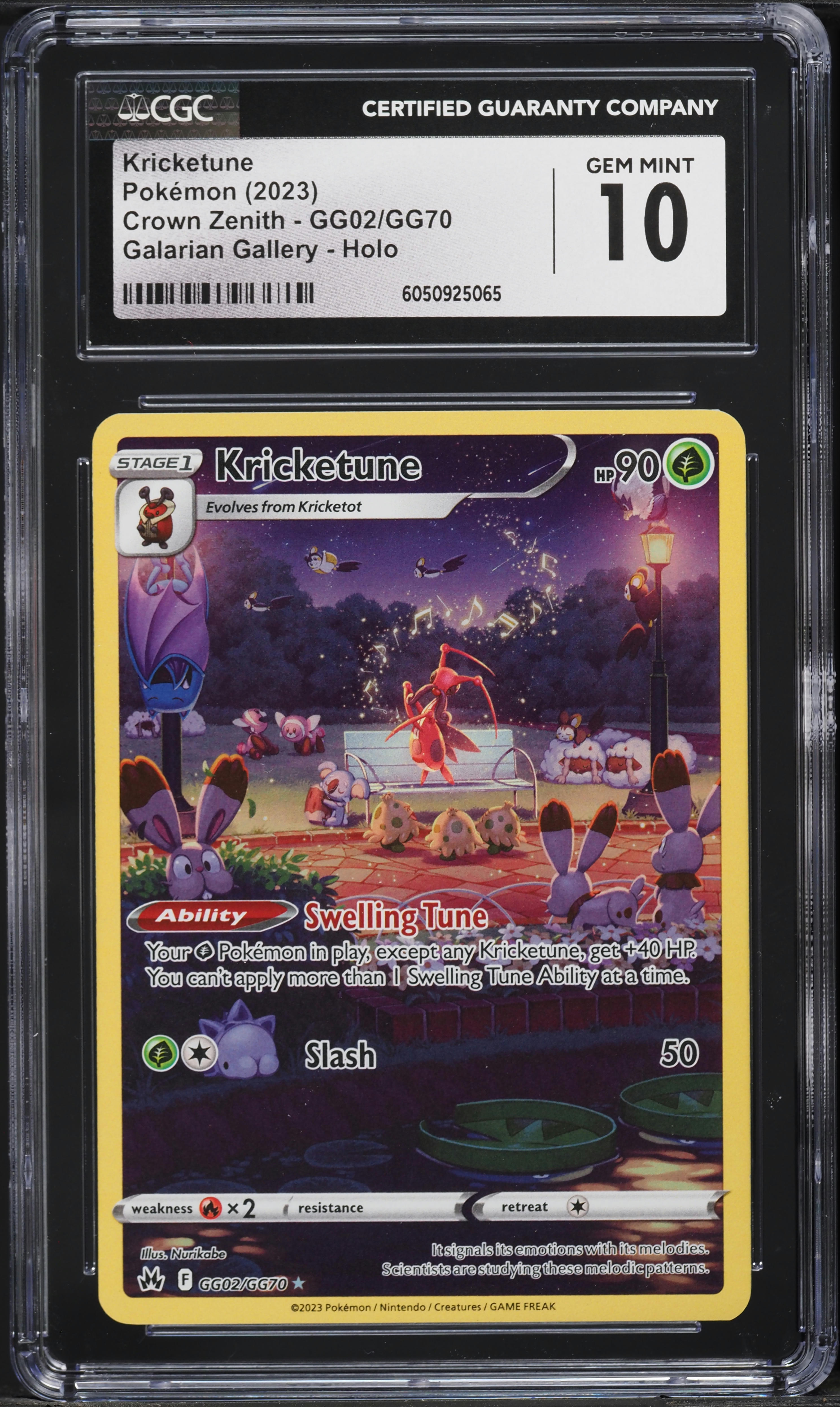 kricketune pokemon card PSA 10]{174/172} FA/KRICKETUNE Basic Pokemon 2023 Pokemon SWSH Crown Zenith