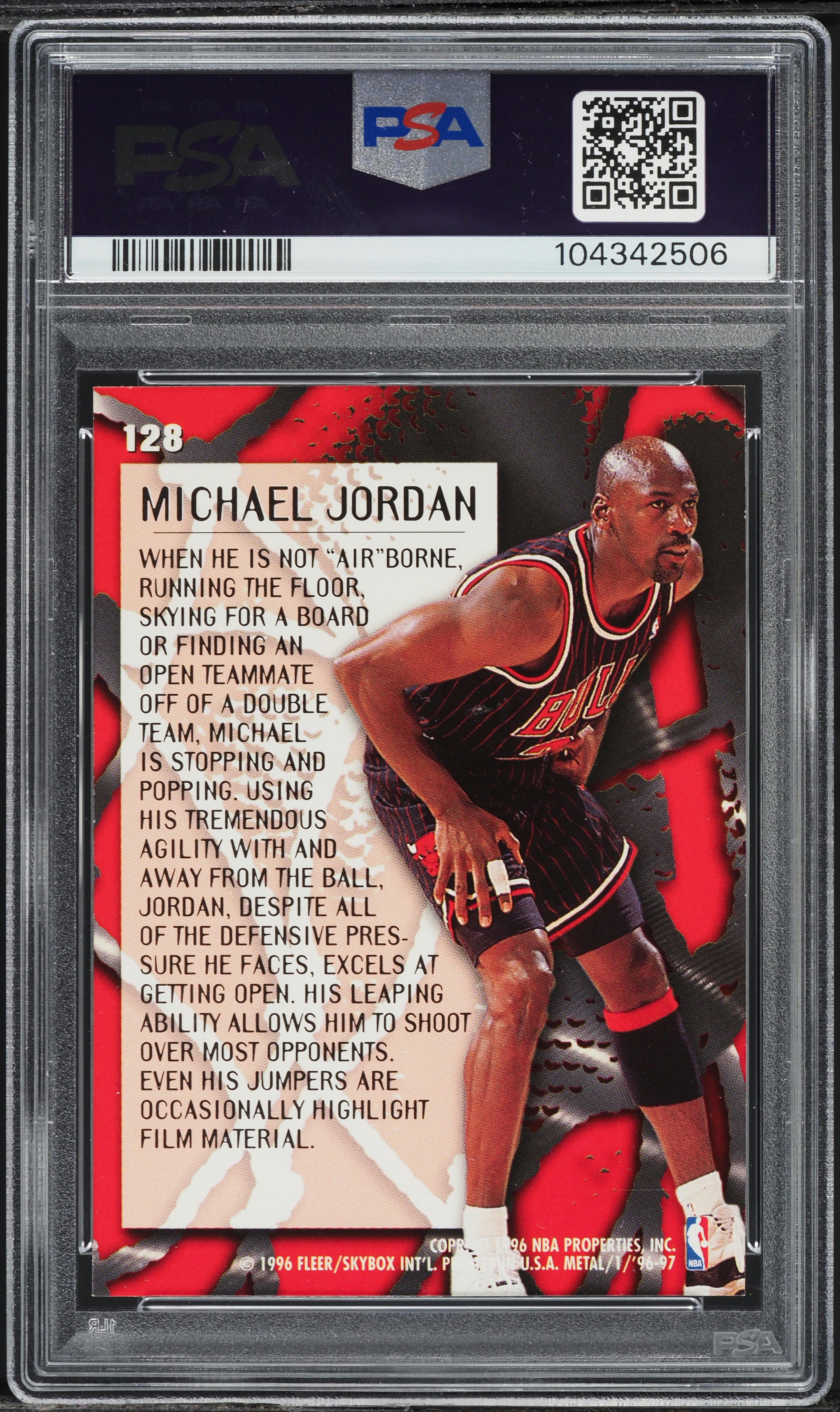 1996 Metal Metalized Michael Jordan #128 PSA 9 MINT on Fanatics