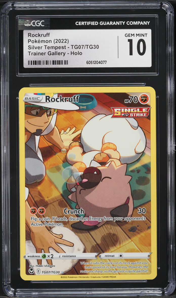 rockruff full art pokemon card  TG07/TG30  Silver Tempest  Trainer Gallery  Foil : Toys & Games If heads 2022 Pokemon SWSH Silver Tempest