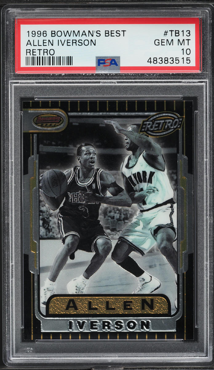 1996 Bowman's Best Retro Allen Iverson ROOKIE #TB13 PSA 10 GEM MINT