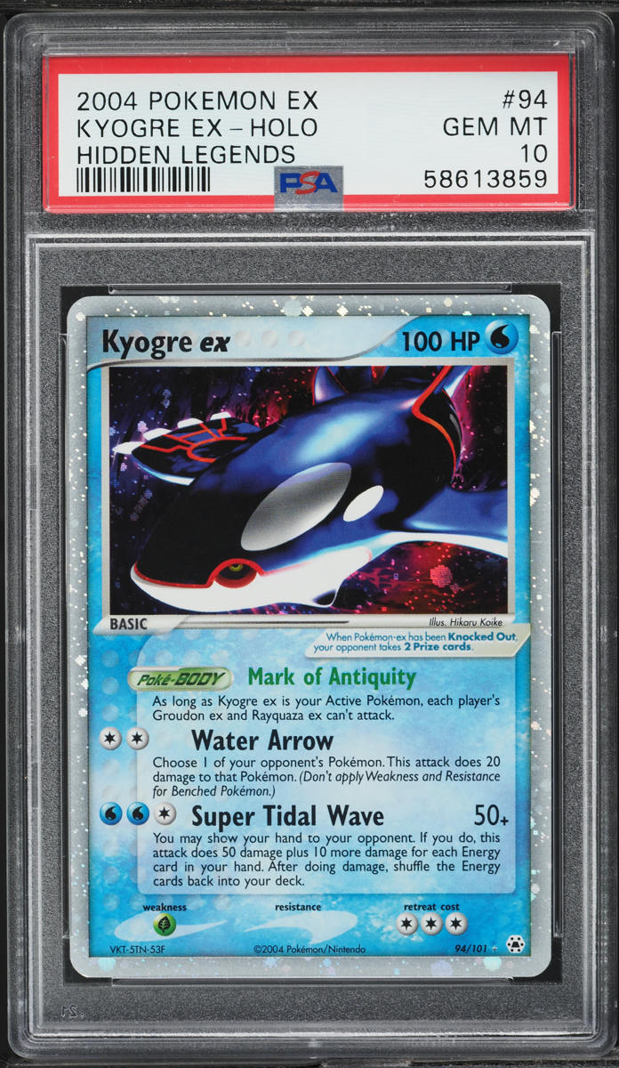 2004 Pokemon EX Hidden Legends Holo Kyogre Ex #94 PSA 10 GEM MINT