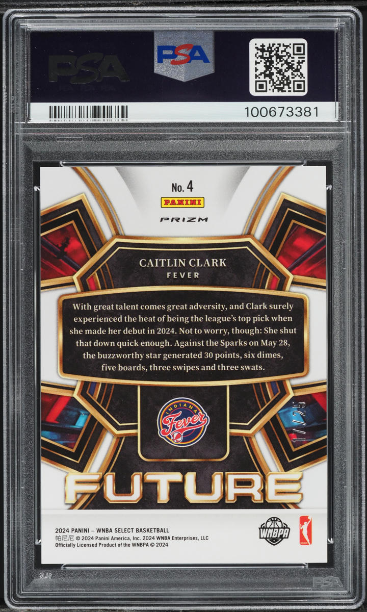 2024 Panini Select WNBA Future Tie Dye Prizm Caitlin Clark RC /25 #4 PSA 9 MINT