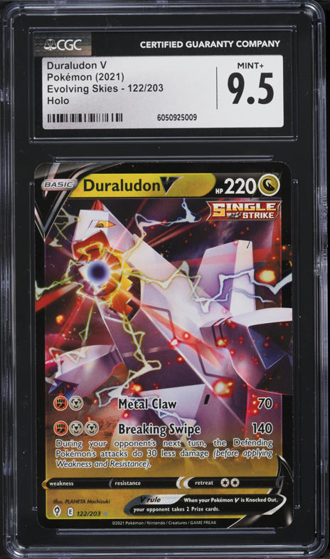 2021 Pokemon SWSH Evolving Skies Holo Duraludon V #122 CGC 9.5 MINT+