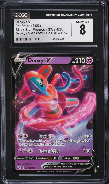 2022 Pokemon SWSH Black Star Promos VSTAR Battle Box Deoxys V #SWSH266 CGC 8