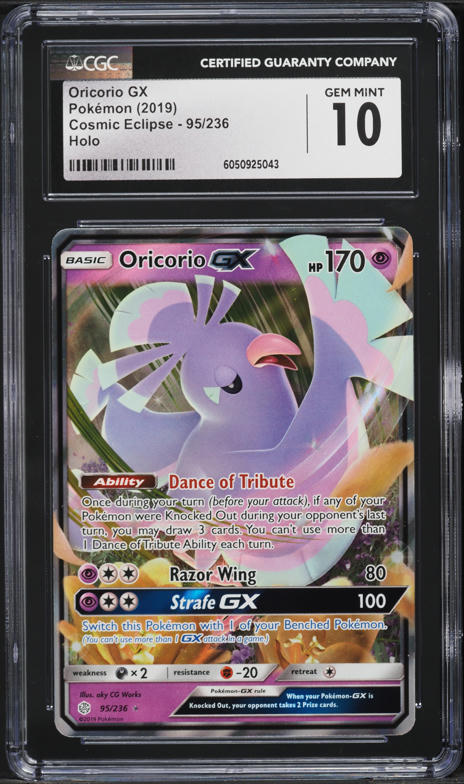 2019 Pokemon SM Cosmic Eclipse Holo Oricorio GX #95 CGC 10 GEM MINT