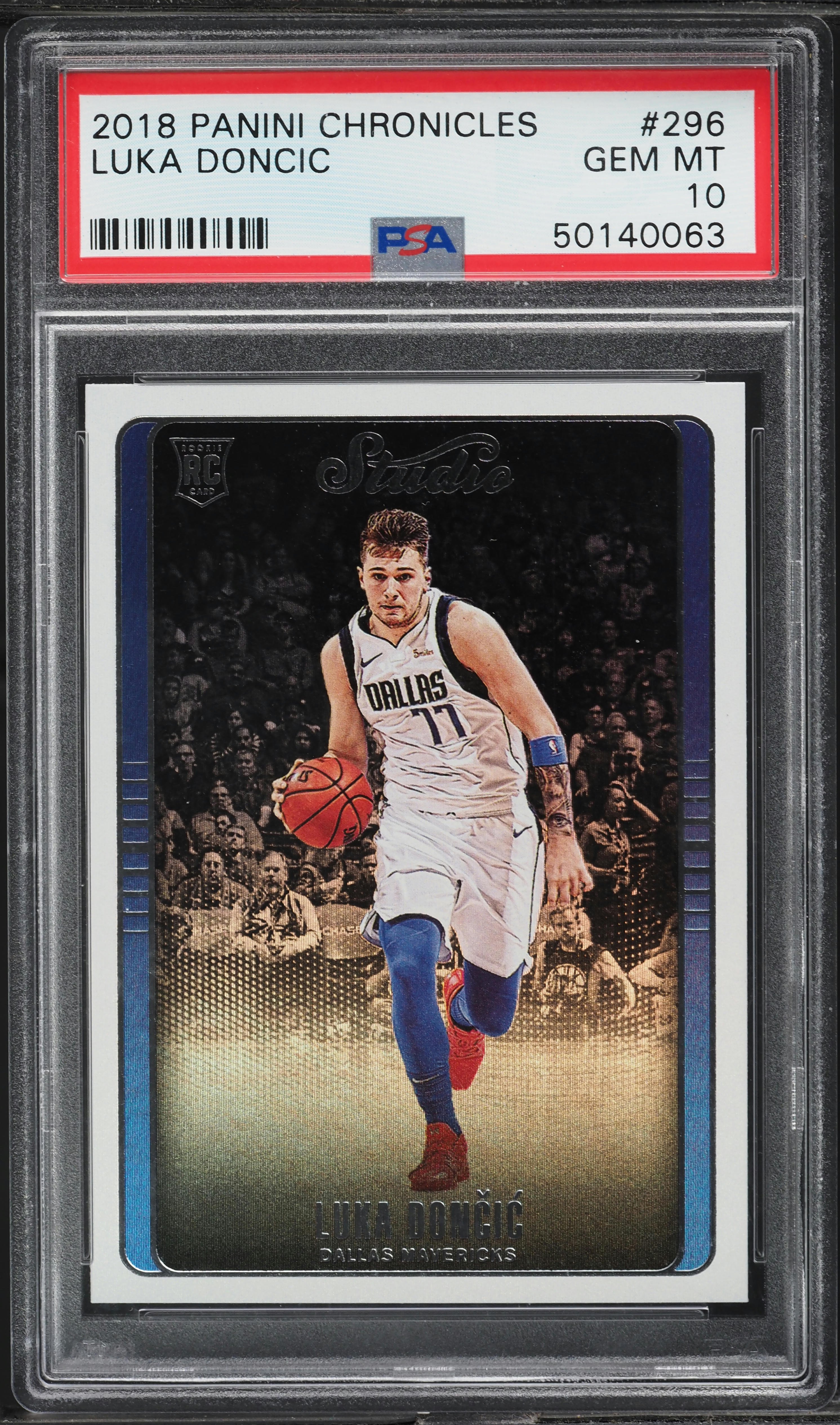 2018 Panini Chronicles Studio Luka Doncic ROOKIE #296 PSA 10 GEM
