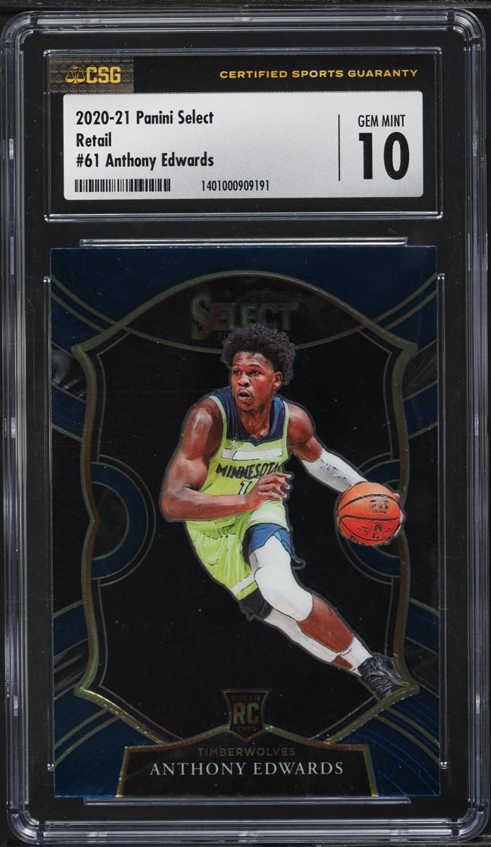 2020 Select Concourse Retail Blue Prizm Anthony Edwards ROOKIE #61 CSG 10 GEM