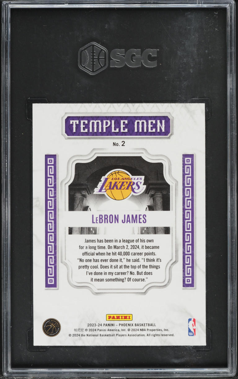 2023 Panini Phoenix Temple Men Red Ice LeBron James #2 SGC 10 GEM
