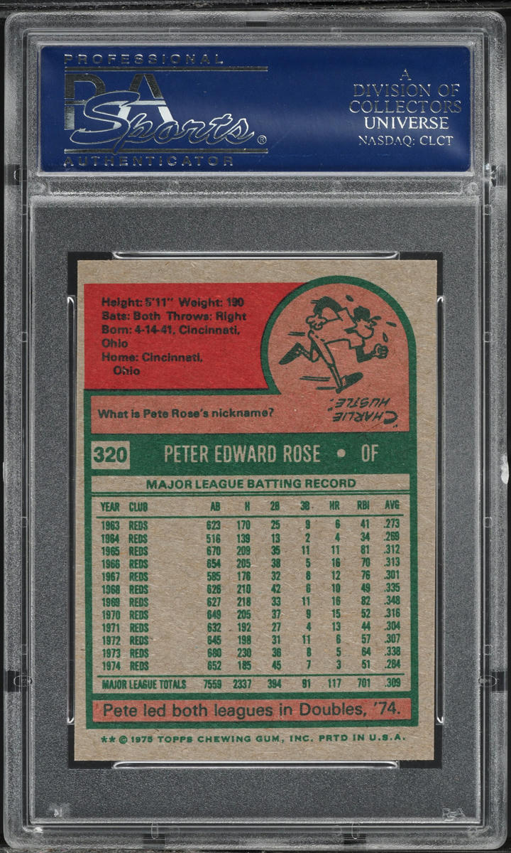 1975 Topps Mini Pete Rose #320 PSA 9 MINT