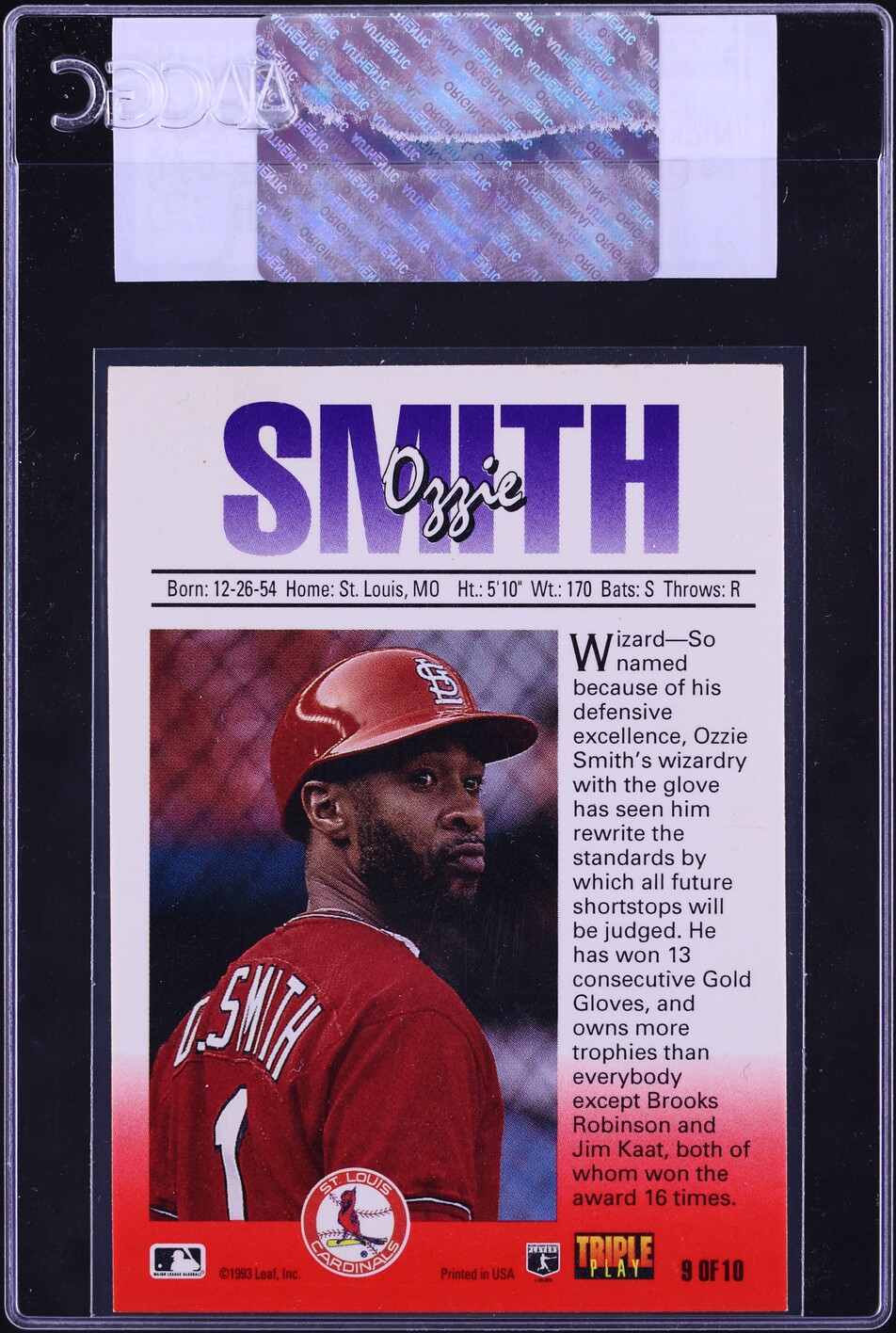 1993 Triple Play Nicknames Ozzie Smith #9 CGC AUTH