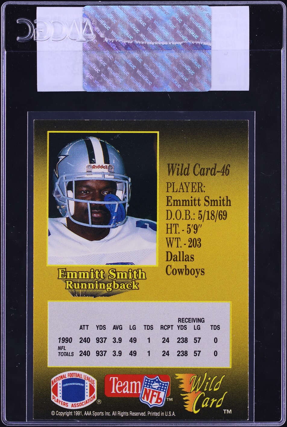 1991 Wild Card Football Emmitt Smith #46 CGC AUTH on Fanatics Collect