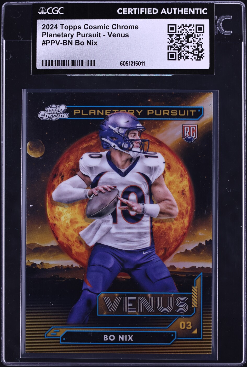 2024 Topps Cosmic Chrome Planetary Pursuit Venus Bo Nix ROOKIE
