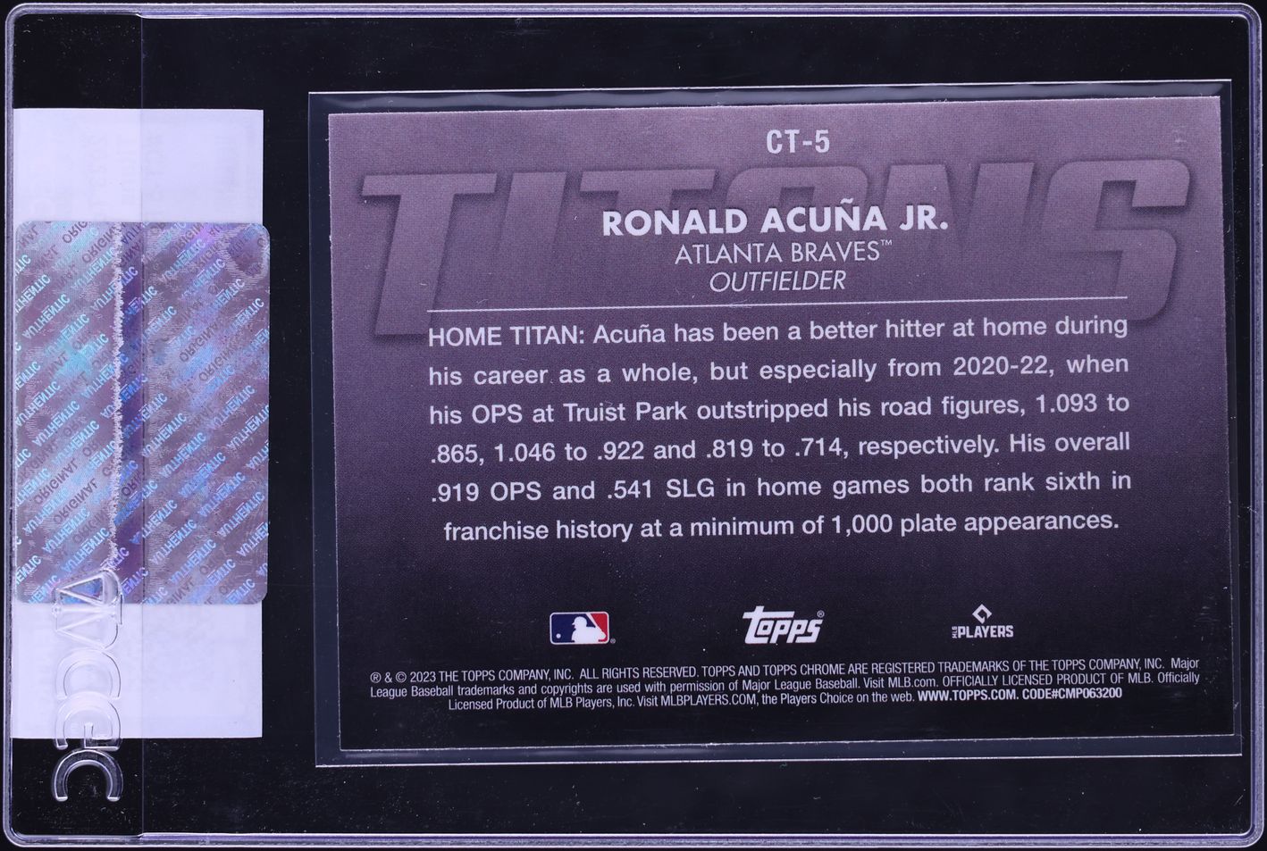 2023 Topps Chrome Titans Ronald Acuna Jr. #CT-5 CGC AUTH