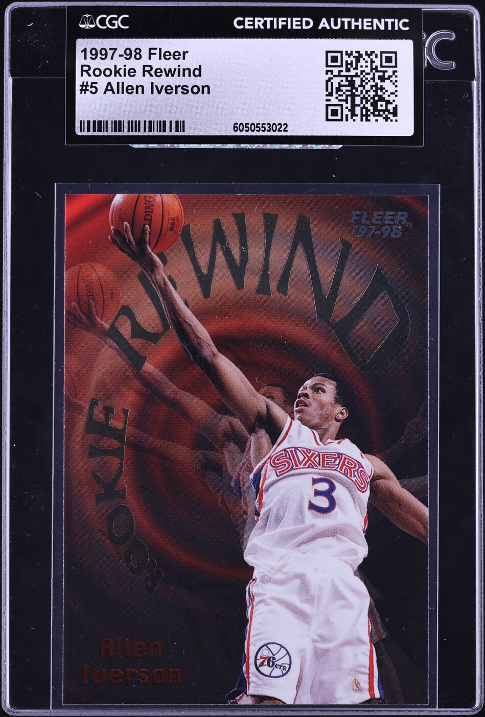 1997 Fleer Rookie Rewind Allen Iverson ROOKIE #5 CGC AUTH