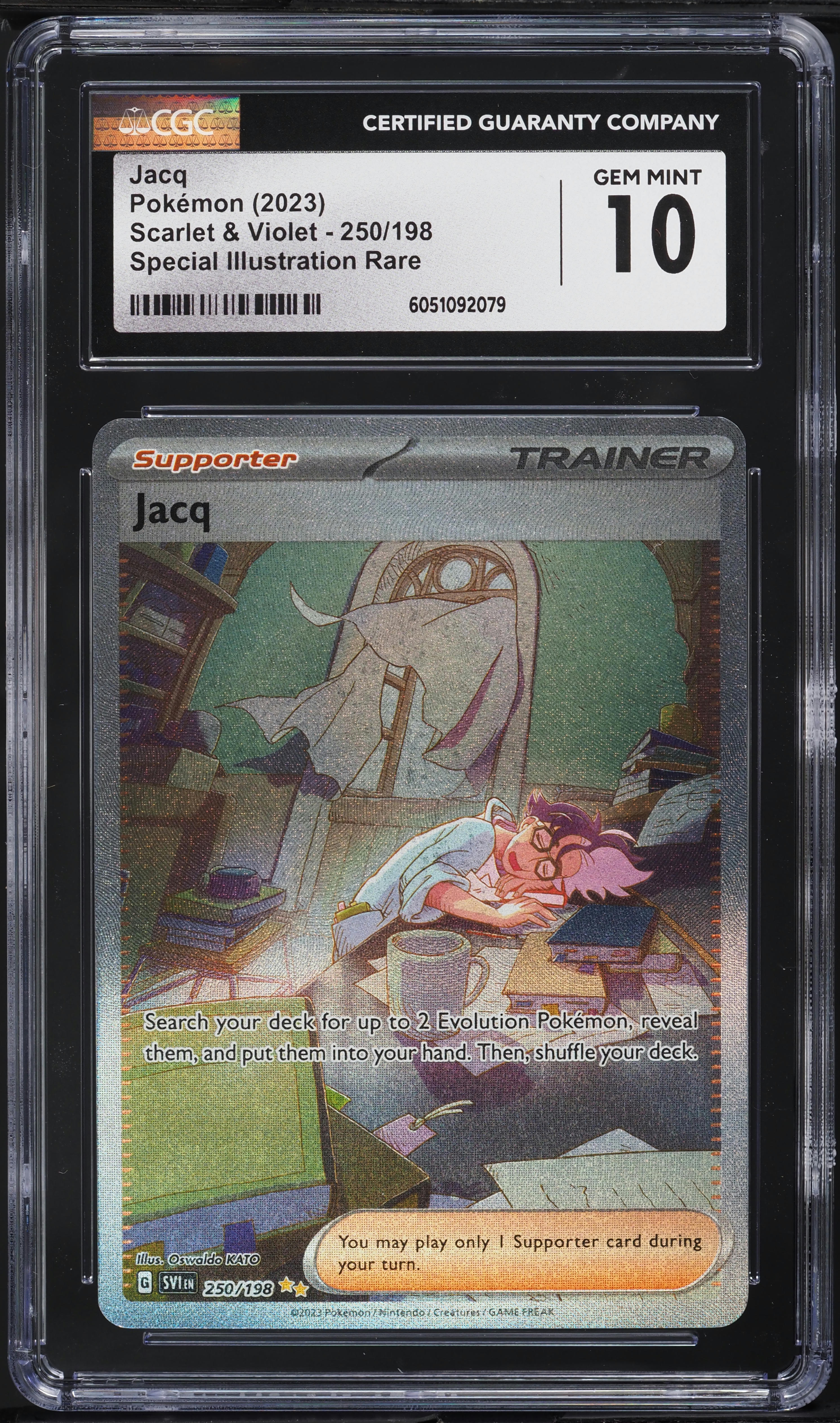 2023 Pokemon Scarlet & Violet SIR Jacq #250 CGC 10 GEM MINT on