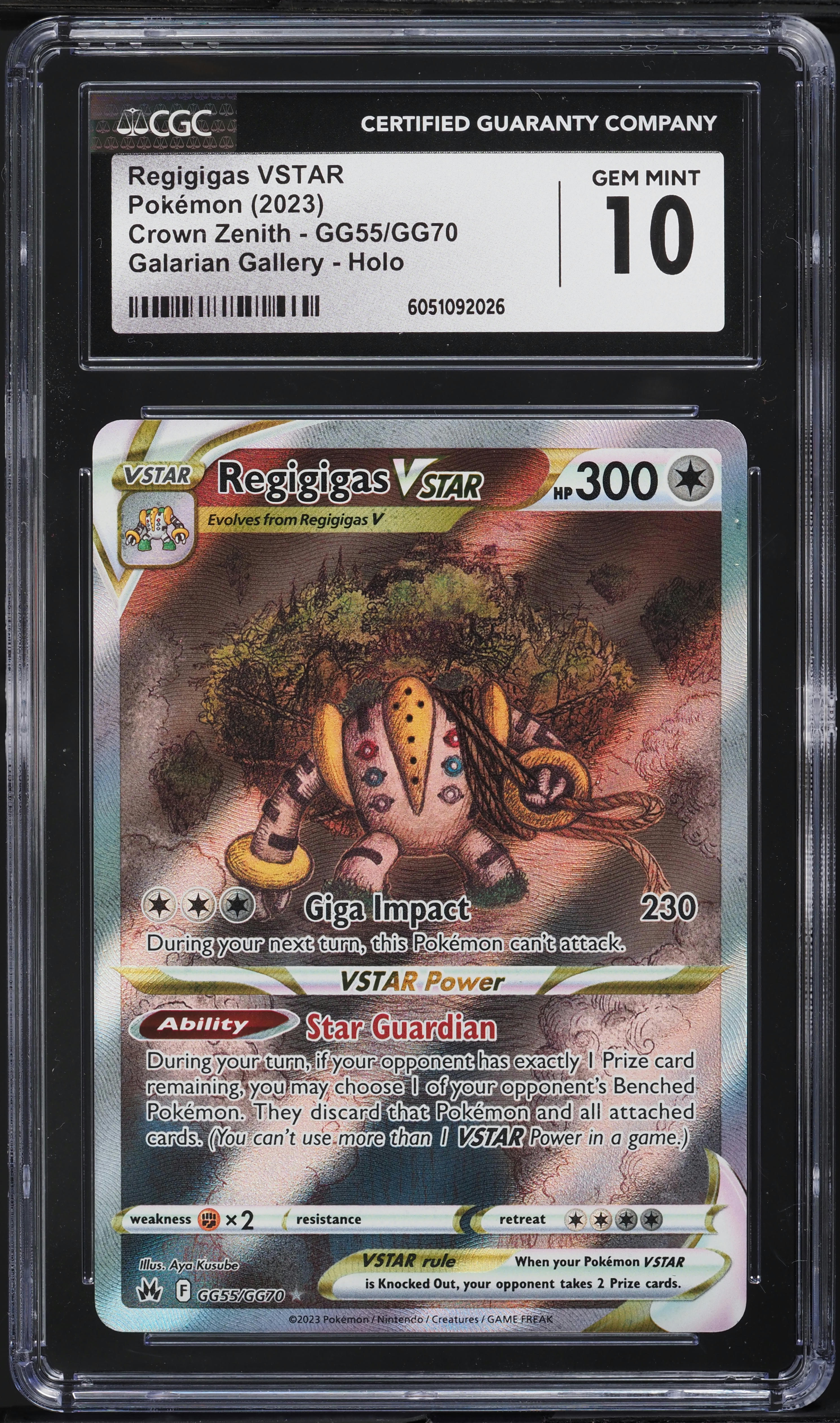 2023 Pokemon SWSH Crown Zenith Full Art Regigigas VSTAR #GG55 CGC