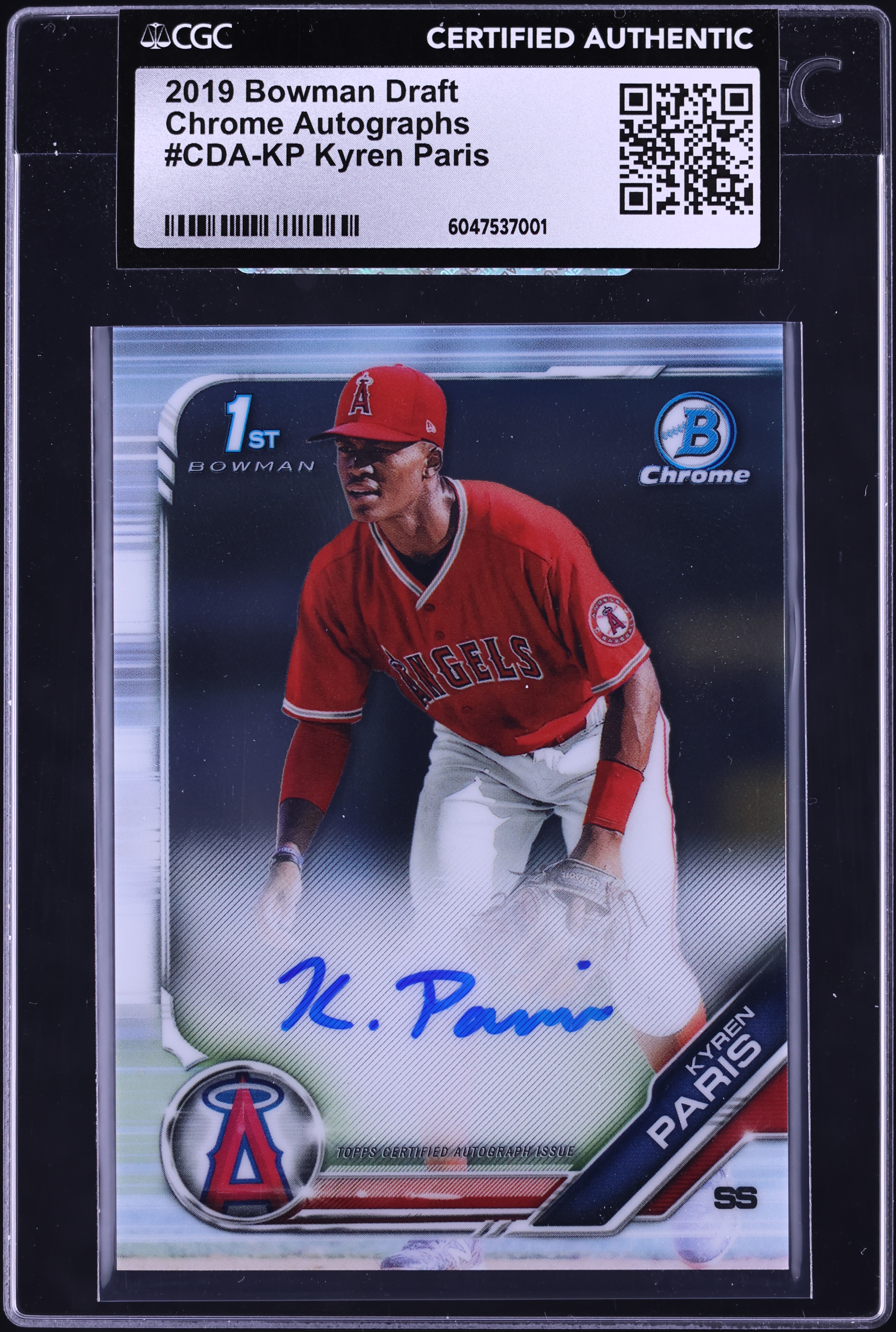 2019 Bowman Chrome Draft Kyren Paris PROSPECT AUTO #CDA-KP CGC 