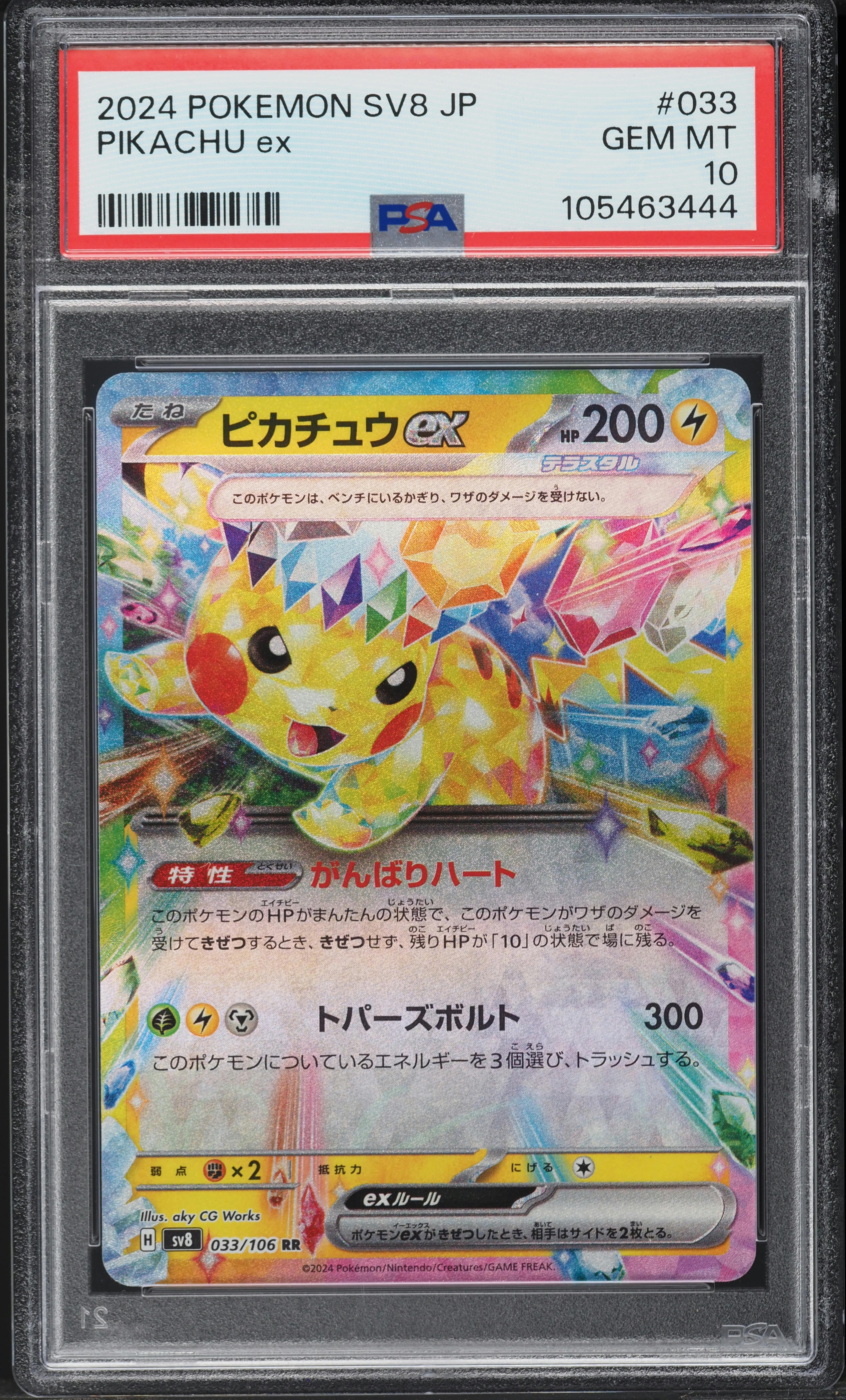 2024 Pokemon Japanese SV Super Electric Breaker Pikachu ex #33 PSA