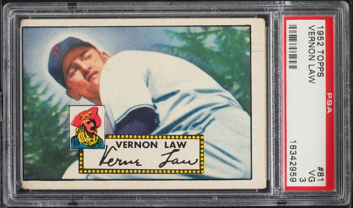 1952 Topps Vernon Law #81 PSA 3 VG