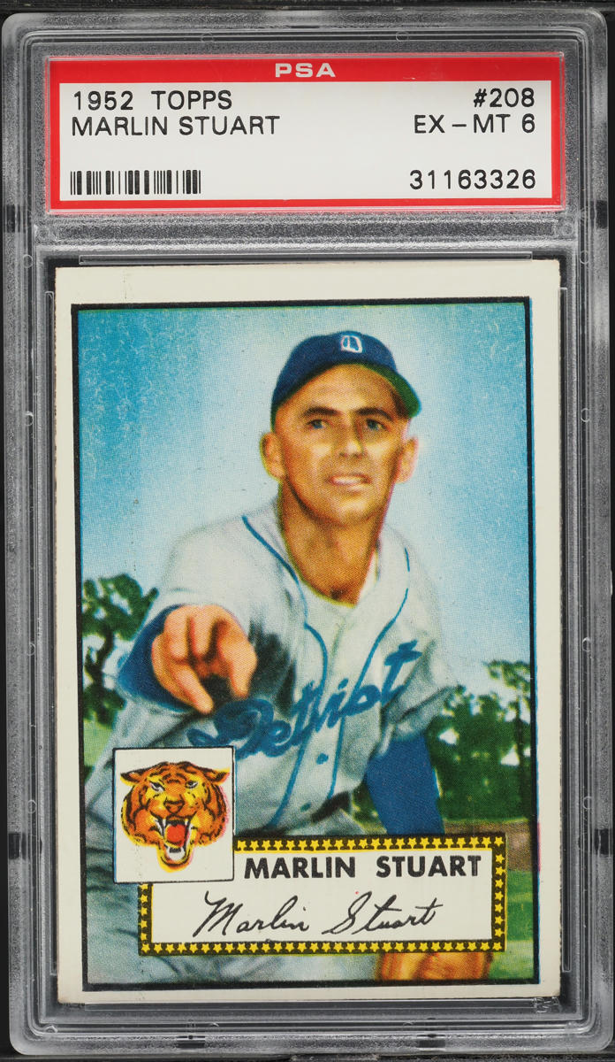 1952 Topps Marlin Stuart #208 PSA 6 EXMT