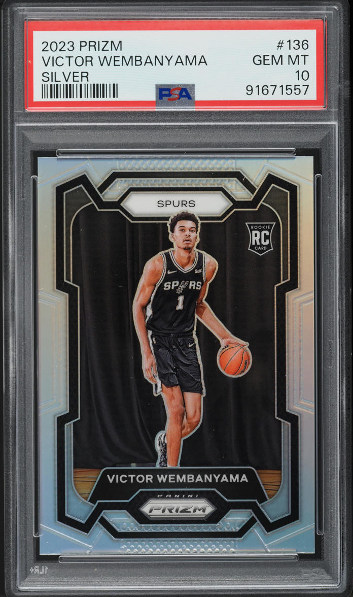 2023 Panini Prizm Silver Victor Wembanyama ROOKIE #136 PSA 10 GEM MINT