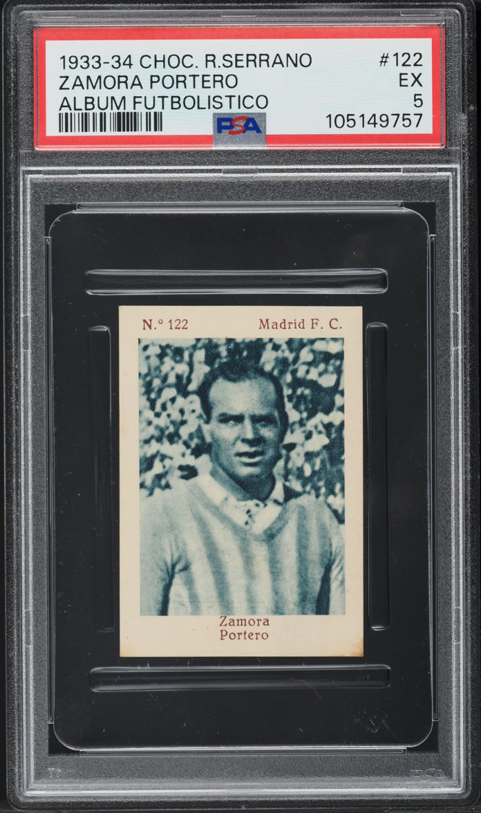 1933 Chocolates Rodriguez Serrano Album Futbolistico Ricardo Zamora #122 PSA 5