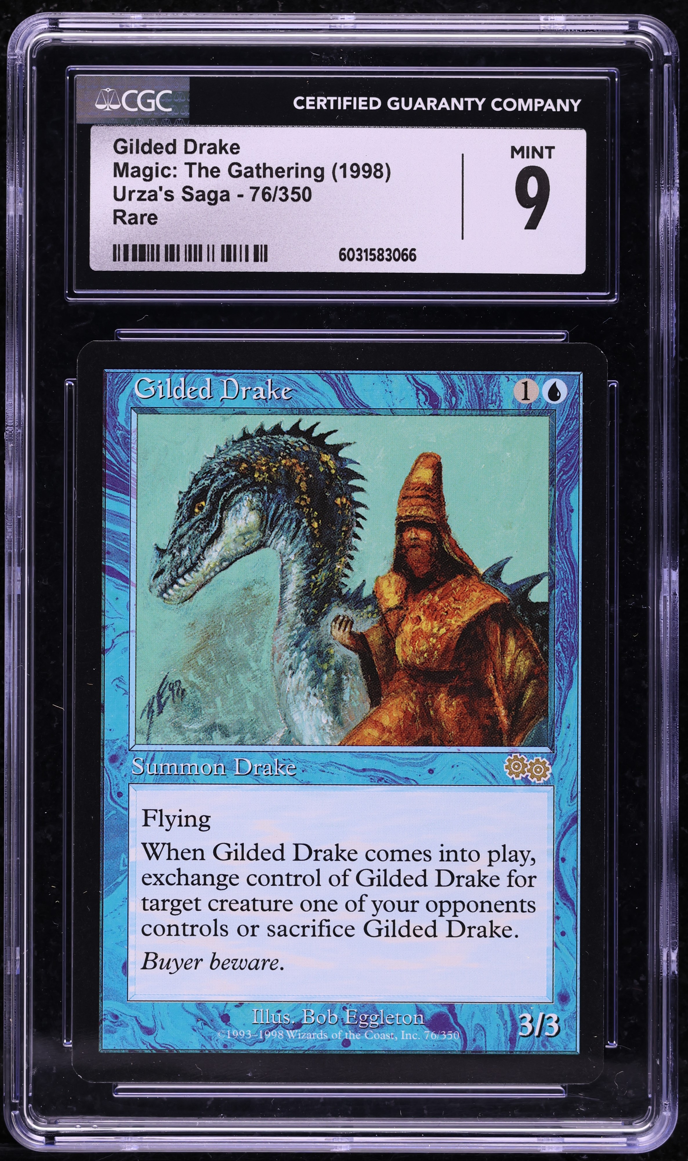 Magic The Gathering（MTG）トランプセット 1998年発売 1998 Magic The Gathering MTG Urza's Saga Gilded Drake CGC 9 MINT