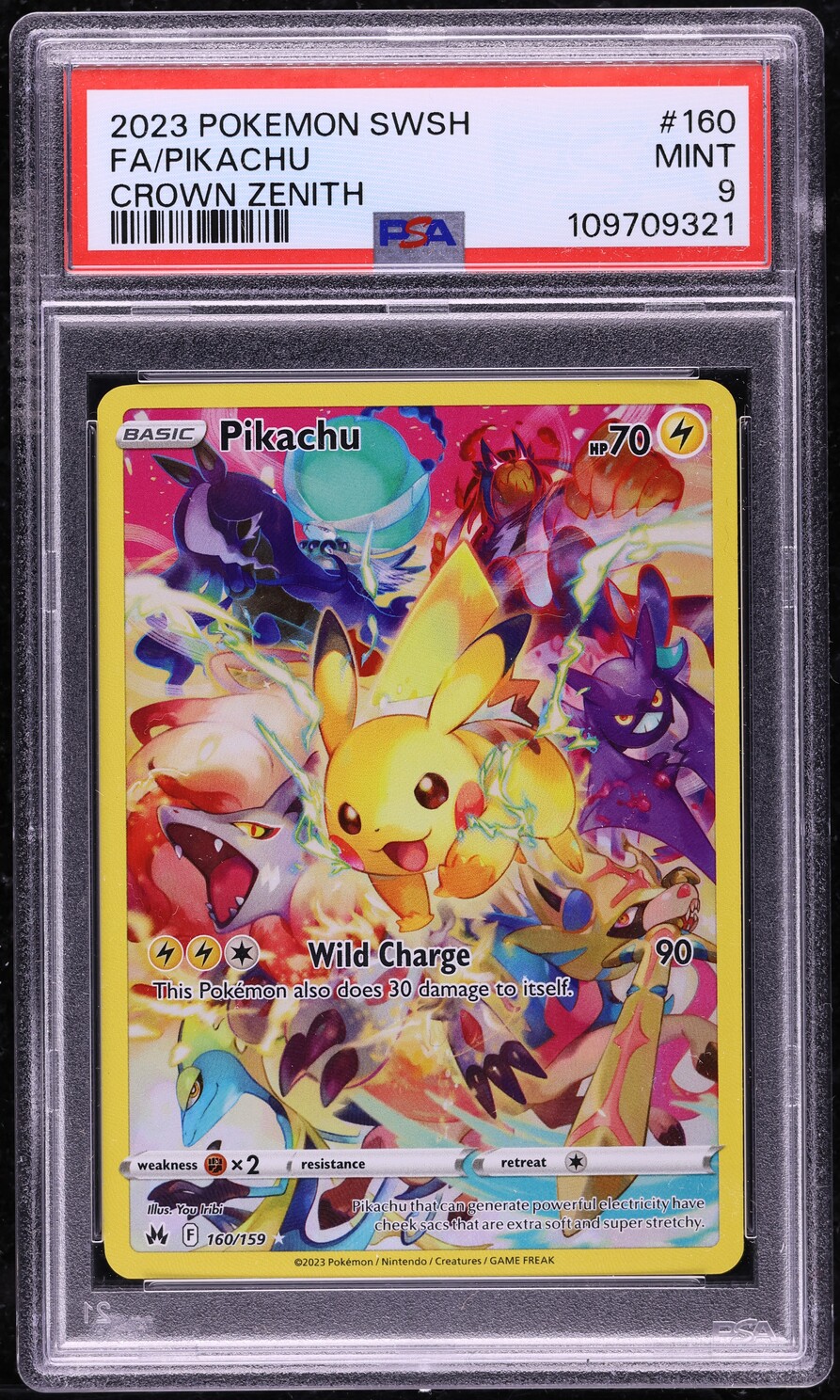 2023 Pokemon Sword & Shield Crown Zenith Full Art Pikachu #160 PSA 9 MINT
