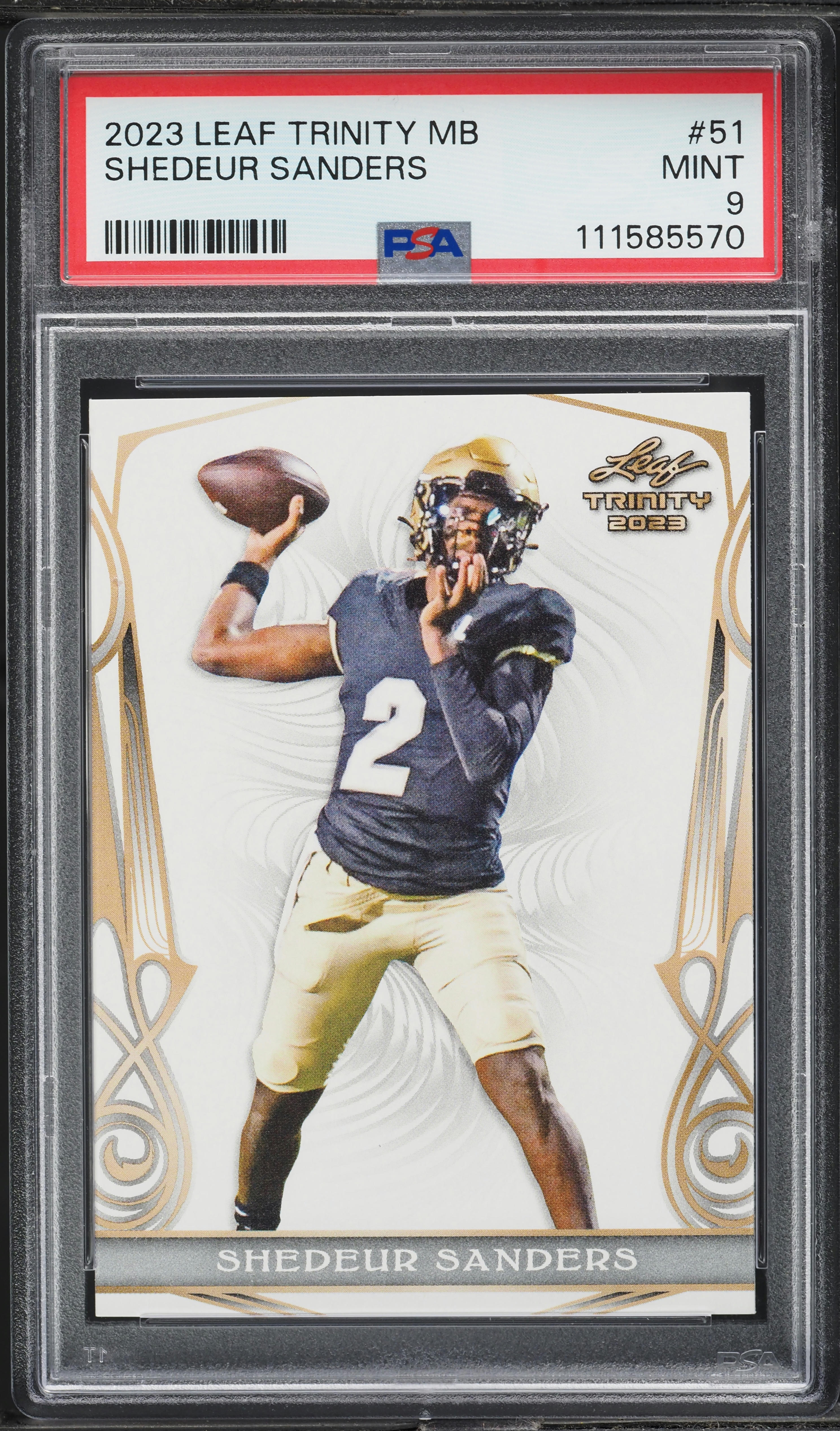 2023 Leaf Trinity Mega Box Shedeur Sanders ROOKIE #51 PSA 9 MINT