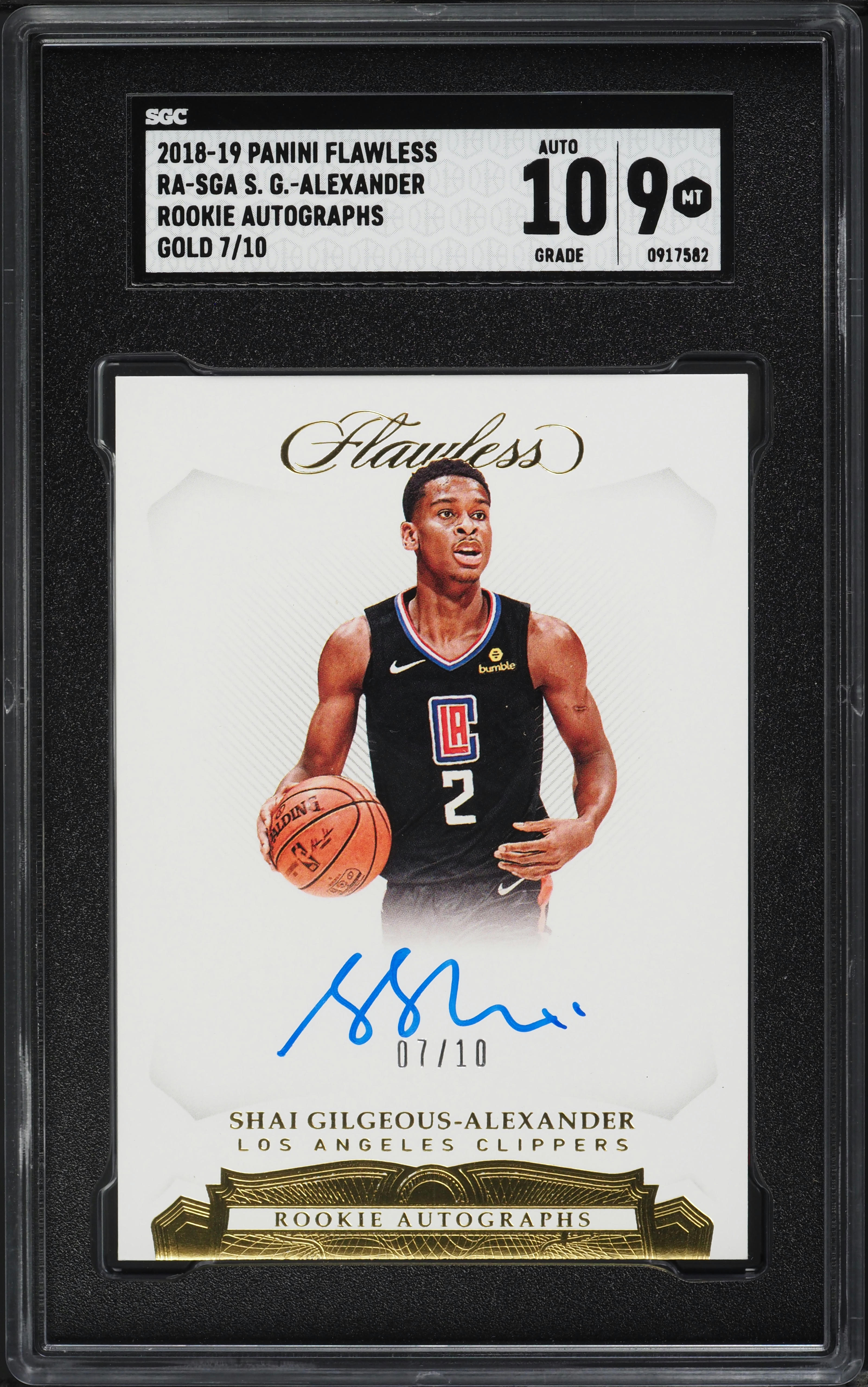 2018 Panini Flawless Gold Shai Gilgeous-Alexander ROOKIE AUTO /10 