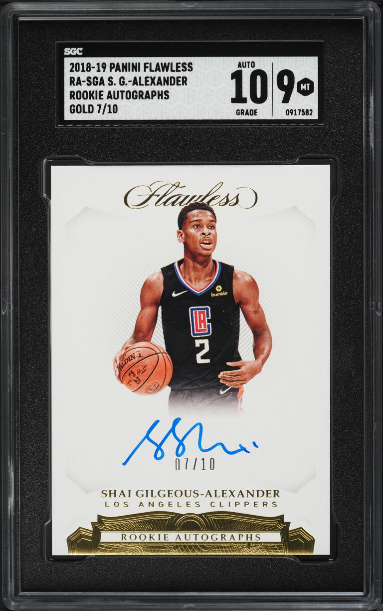 2018 Panini Flawless Gold Shai Gilgeous-Alexander ROOKIE AUTO /10 #RA-SGA SGC 9
