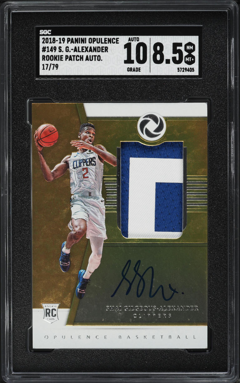2018 Panini Opulence Shai Gilgeous-Alexander ROOKIE PATCH AUTO /79 #149 SGC 8.5