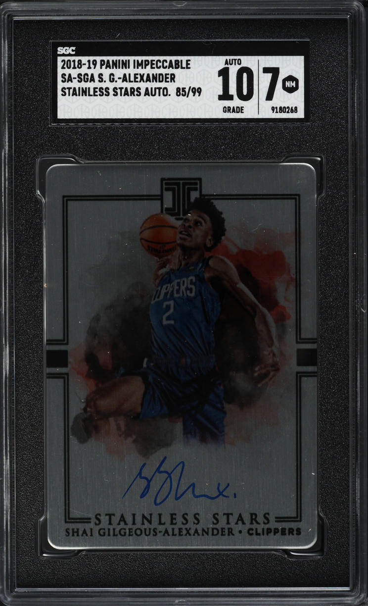 2018 Panini Impeccable Stainless Stars Shai Gilgeous-Alexander ROOKIE AUTO /99 SGC 7