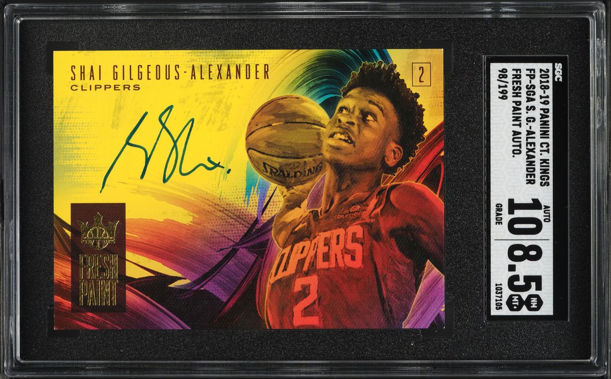 2018 Panini Court Kings Fresh Paint Shai Gilgeous-Alexander ROOKIE AUTO /199 SGC 8.5