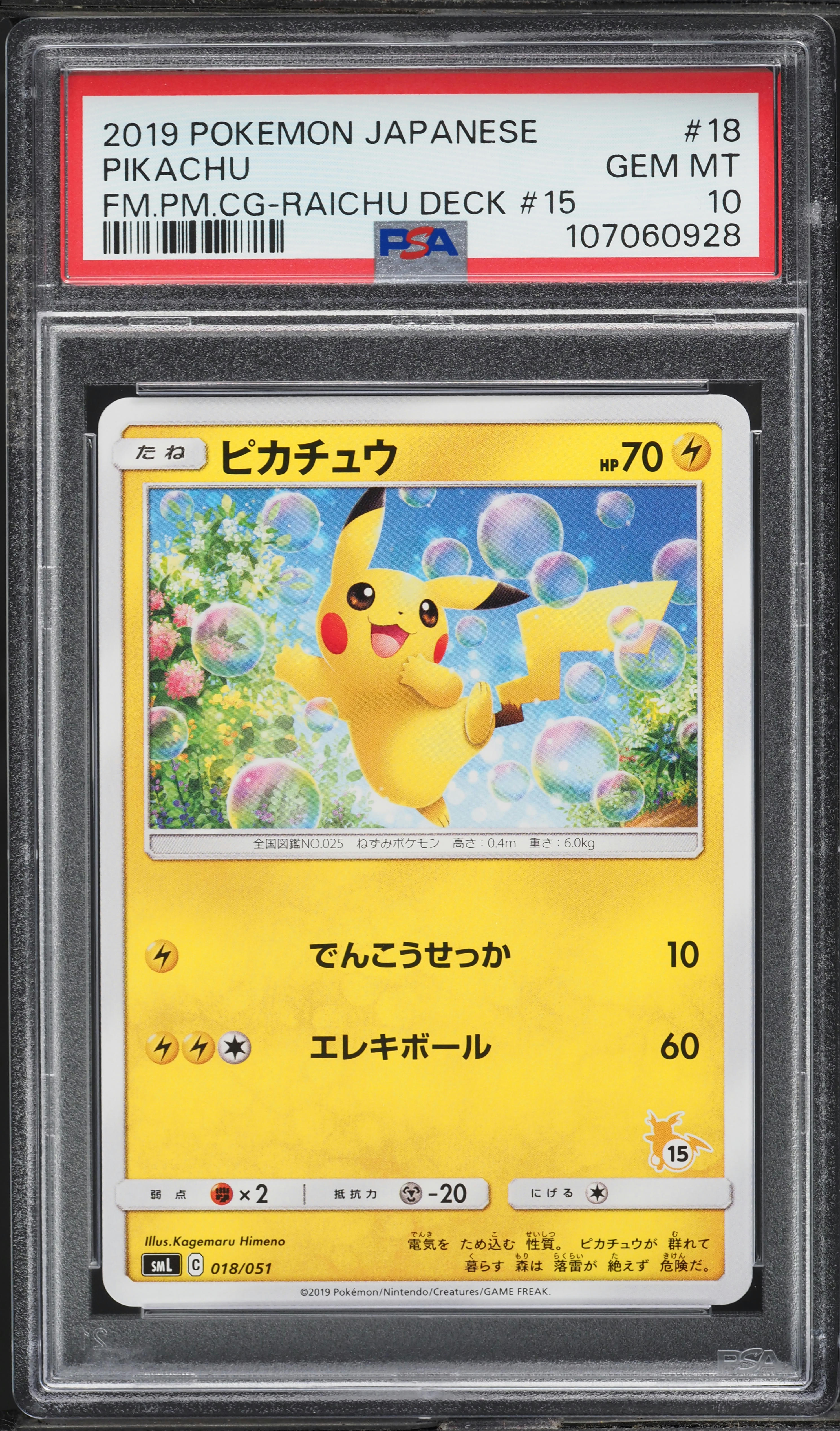 2019 Pokemon Japanese Sun & Moon Family Raichu Deck Pikachu #15