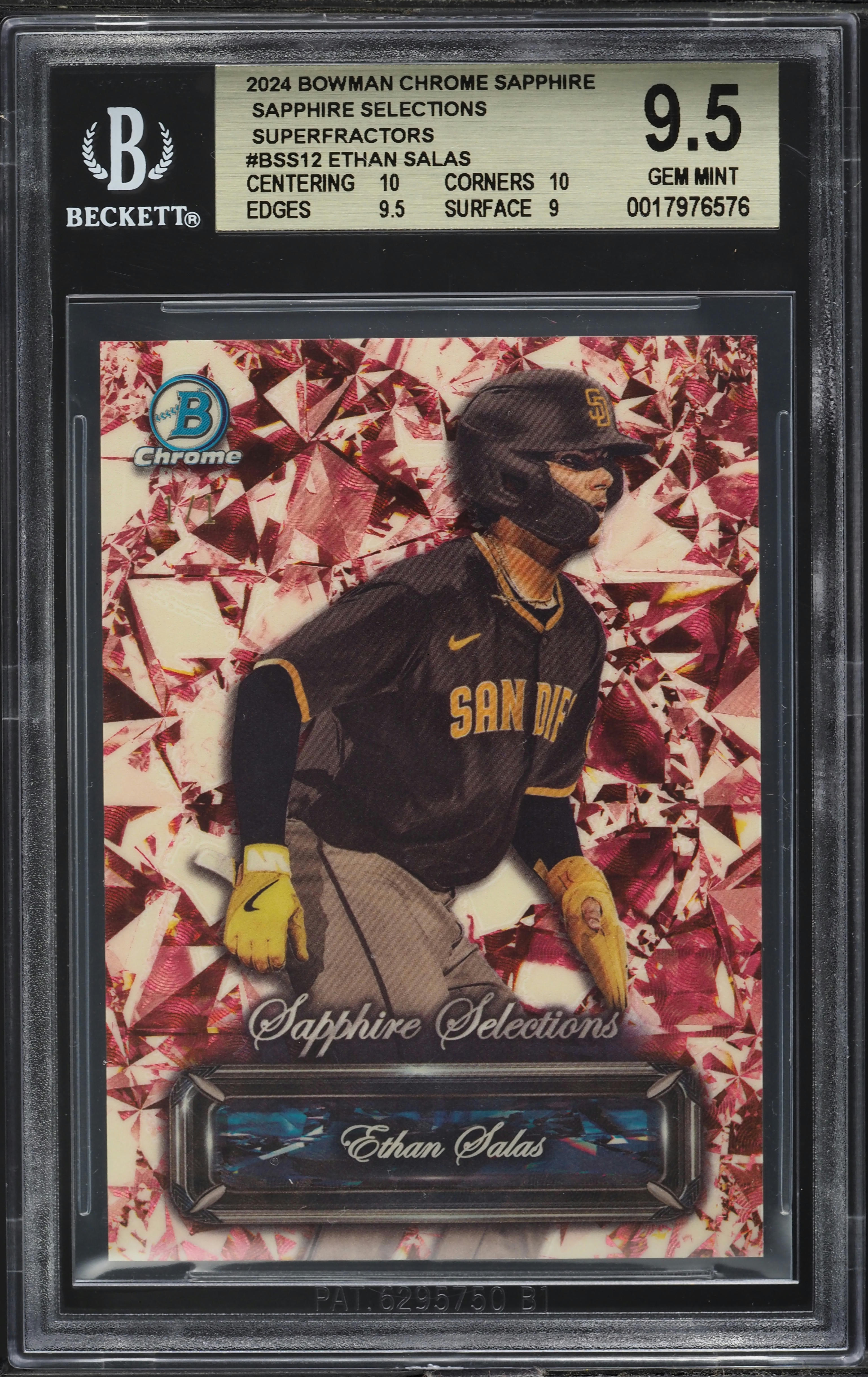 2024 Bowman Chrome Sapphire Selections Superfractor Ethan Salas 1