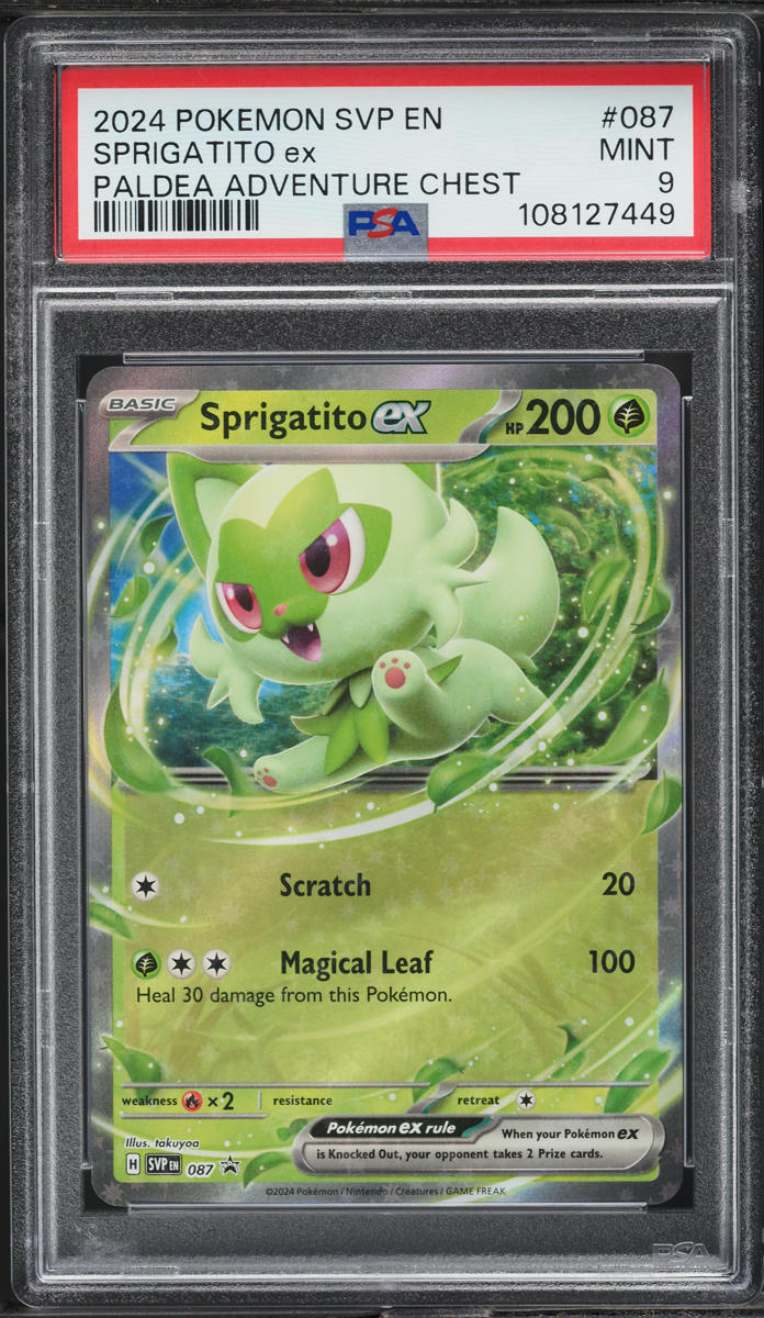 2024 Pokemon SV Black Star Promo Paldea Adventure Chest Sprigatito ex #87 PSA 9
