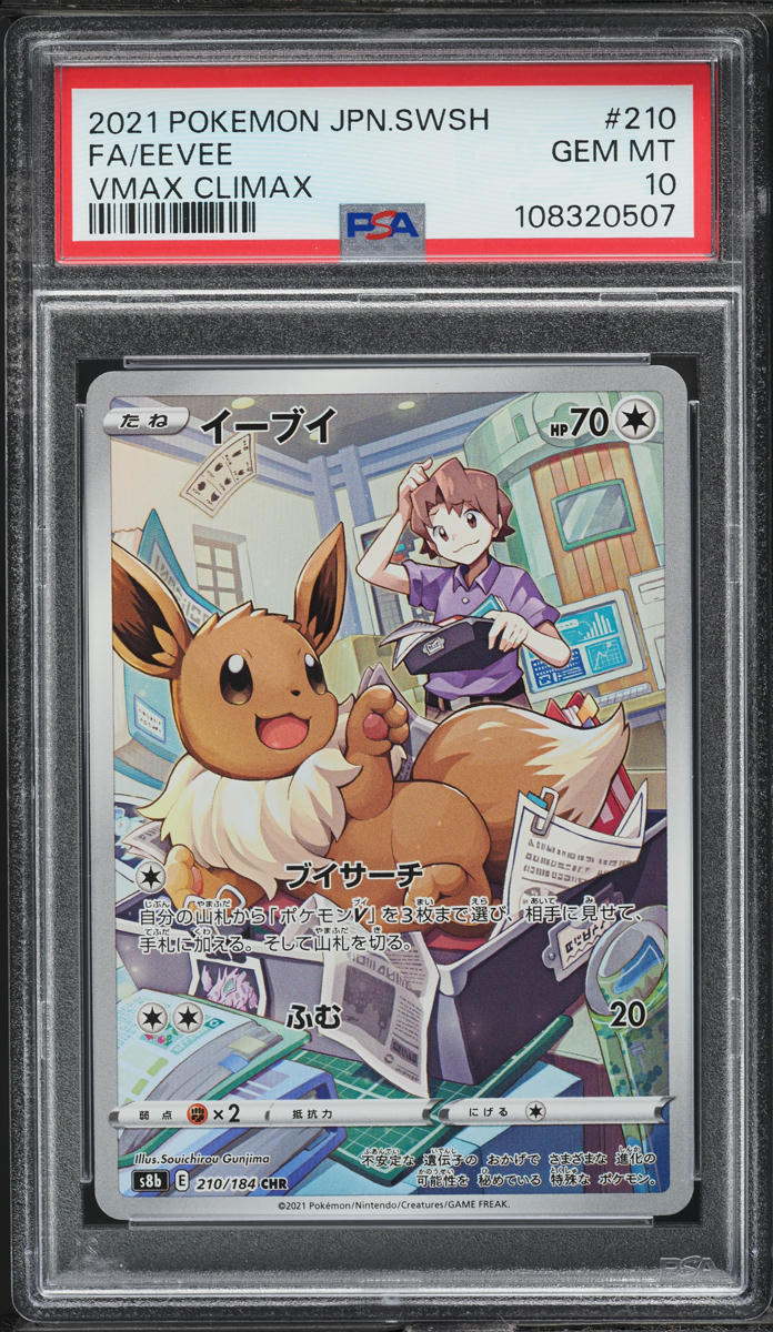 2021 Pokemon Japanese Sword & Shield VMAX Full Art Eevee #210 PSA