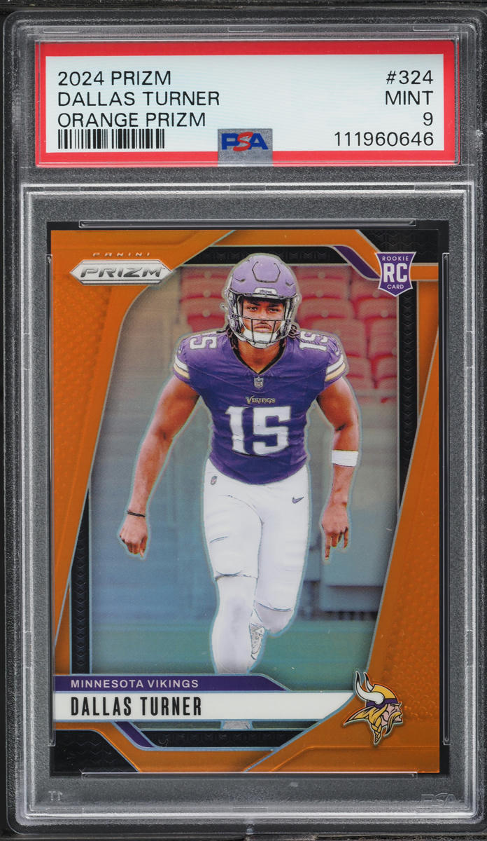 2024 Panini Prizm Orange Dallas Turner ROOKIE /249 #324 PSA 9 MINT