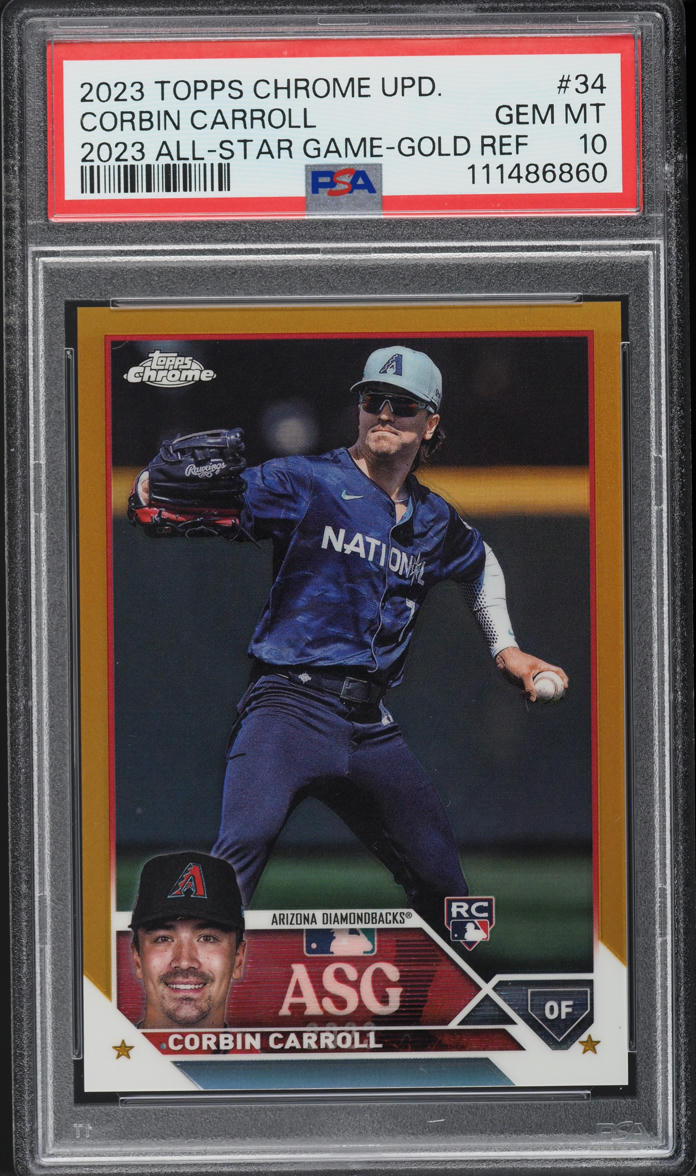 2023 Topps Chrome Update All-Star Game Gold Corbin Carroll RC /50 #34 PSA 10 GEM