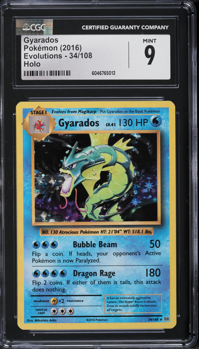 2016 Pokemon XY Evolutions Holo Gyarados #34 CGC 9 MINT on