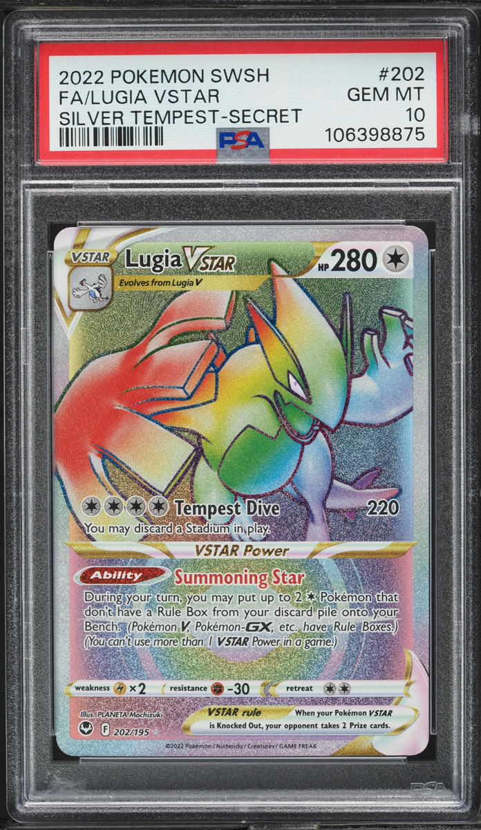 2022 Pokemon SWSH Silver Tempest Hyper Rare Lugia VSTAR #202 PSA 10 GEM MINT