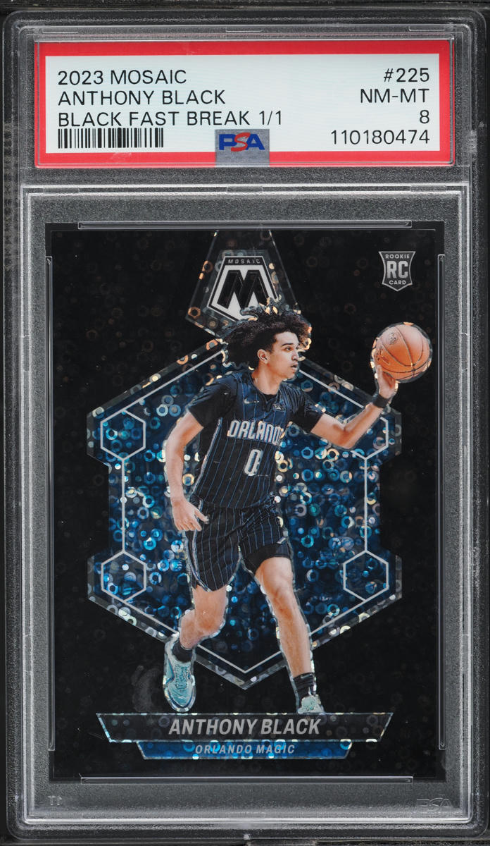 2023 Panini Mosaic Black Fast Break Anthony Black ROOKIE 1/1 #225 PSA 8 NM-MT