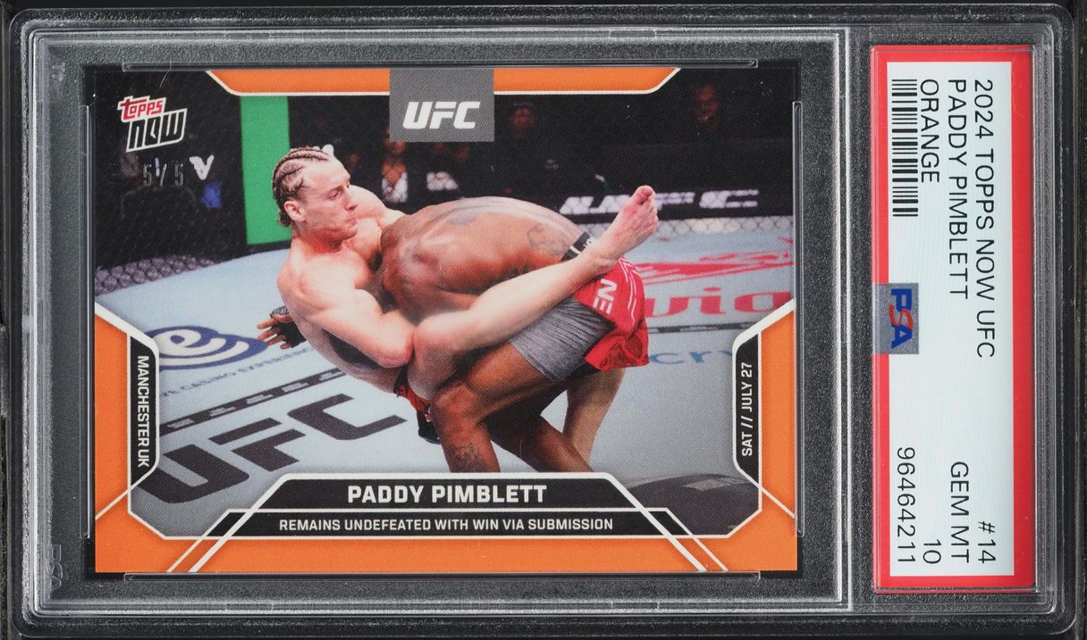 2024 Topps Now UFC Orange Paddy Pimblett 5/5 #14 PSA 10 GEM MINT