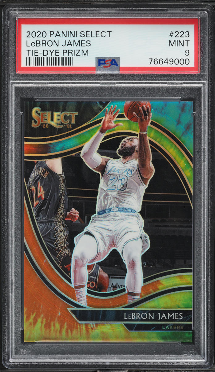 2020 Panini Select Courtside Tie-Dye Prizm LeBron James /25 #223 PSA 9 MINT