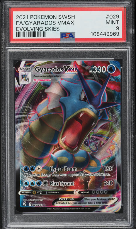 2021 Pokemon Sword & Shield Evolving Skies Gyarados VMAX #29 PSA 9