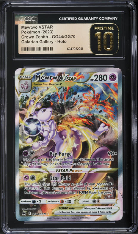 2023 Pokemon SWSH Crown Zenith Full Art Mewtwo VSTAR #GG44 CGC 10