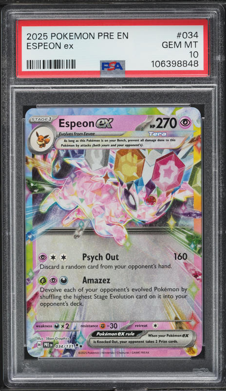 2025 Pokemon Scarlet & Violet Prismatic Evolutions Espeon ex #34