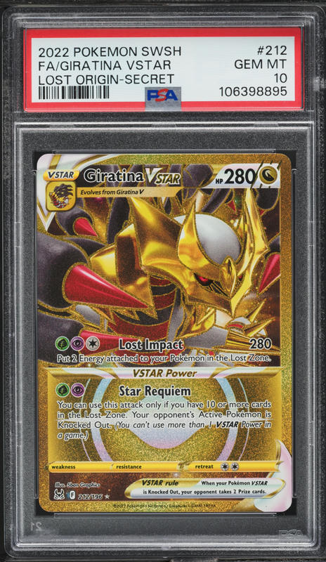 giratina vstar pokemon card value 2022 SWSH Lost Origin Hyper Rare #212 PSA 10 GEM MINT on Fanatics Collect Lost Origin Type Pokemon Card Game/[S11] Lost Abyss]Giratina