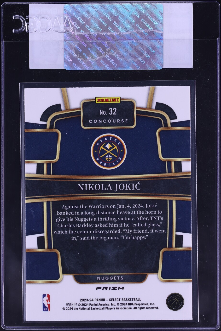 2023 Select Concourse Red Cracked Ice Nikola Jokic #32 CGC AUTH